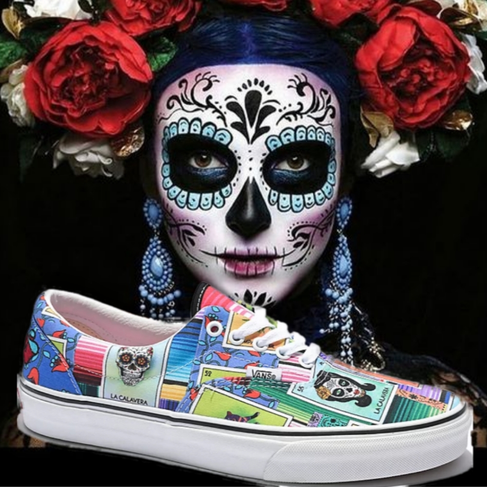 🥀 Vans Era Loteria Patchwork Multi Día De Los Muertos (Day of the Dead) Men's